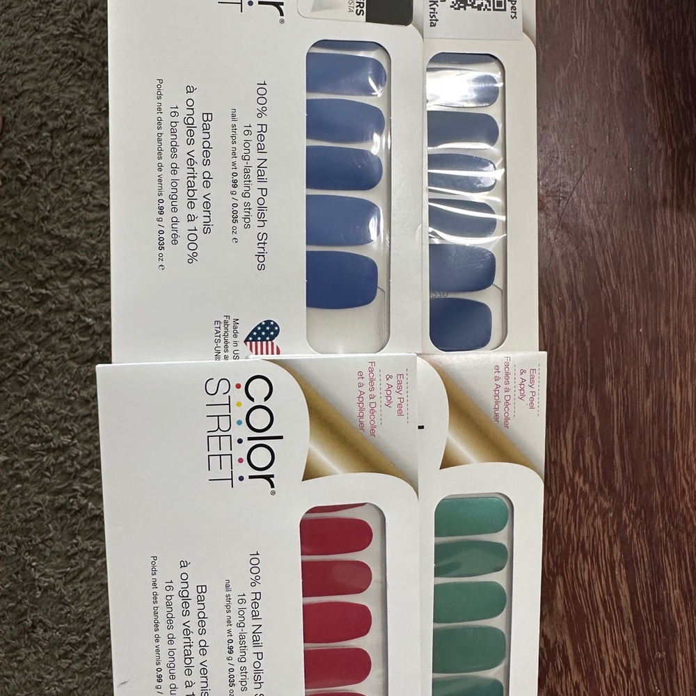 Color Street Nail Strips Collection - Navy, Crimson, and Sage Trio Pack